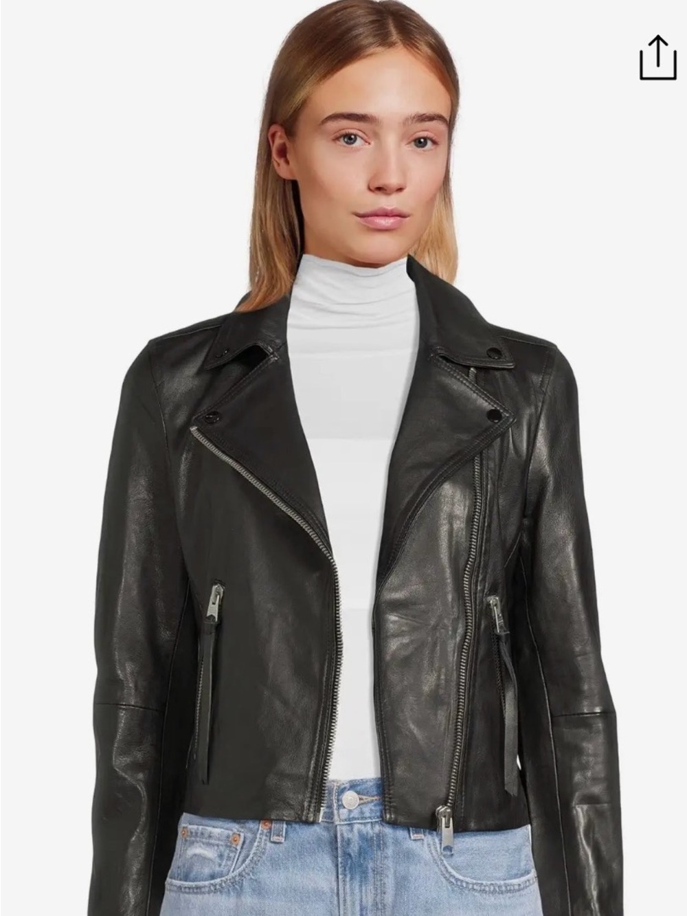 All Saints Dalby Black Leather Moto Jacket NWOT sz 4